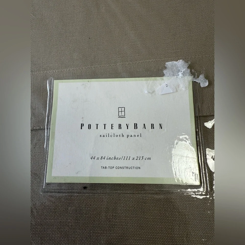 Pottery Barn | Set 2 Khaki Sailcloth Drapery Panel 44 x 84 Tab Top 100% Cotton
